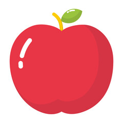 Red apple, fruit icon.