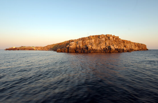 View from seaside on Snake Island (Zmiinyi Island), Black Sea, Odessa, Ukraine, Eastern Europe