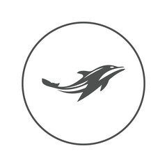 Aquatic creature dolphin fish icon | Circle version icon |