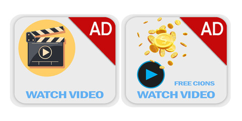 video ads template on white background