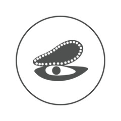 Aquatic oyster mollusk shell icon | Circle version icon |