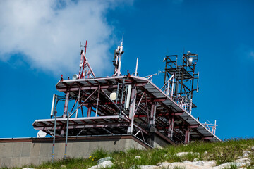 A radio relay station in the high mountains