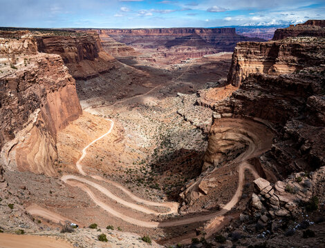 Overlook of Shafer Trail in Canyonlands National Park
