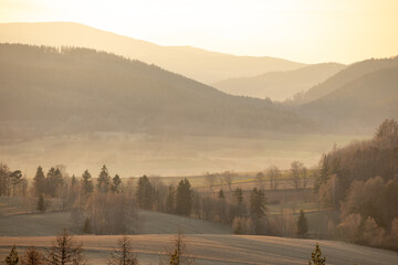 misty morning in the mountains