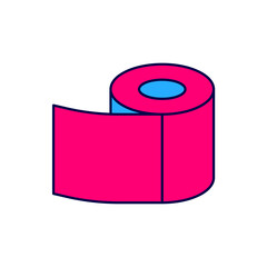 Filled outline Toilet paper roll icon isolated on white background. Vector