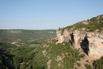 Fototapeta na wymiar landscape of eroded rock cliffs in the sierra of cuenca