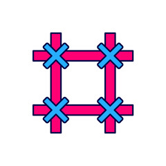 Obraz premium Filled outline Prison window icon isolated on white background. Vector