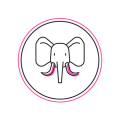 Filled outline Elephant icon isolated on white background. Vector