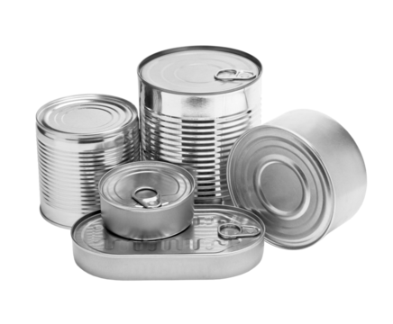 metal cans on transparent background, - Powered by Adobe