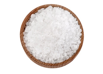 salt in a wooden bowl