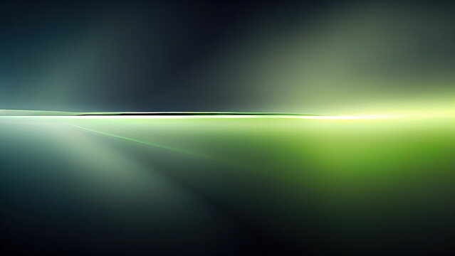 Beam Of Green Light In Space. Neon Green On Black Wallpaper. Movement Feeling, Speed. Flash Of Light. Futuristic Background. Technology Backdrop.