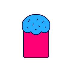 Filled outline Easter cake icon isolated on white background. Happy Easter. Vector