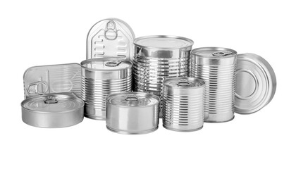 metal cans isolated