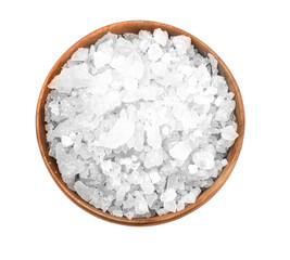 salt at wooden bowl