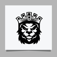 black lion logo on white paper with shadow, perfect for business logos and business cards