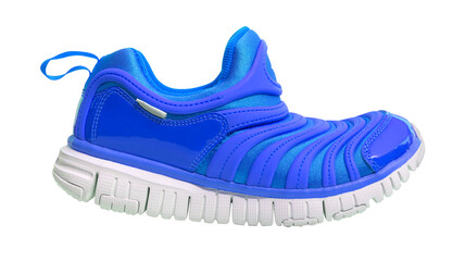 Blue sport running shoes isolated