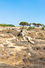 Archaeological Park. Paphos, Cyprus. Archaeological Site of Nea Paphos. Ruins of the ancient Roman and Greek cities.