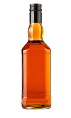 whiskey bottle on white