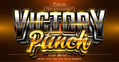 Editable text style effect - Victory Punch text style theme.