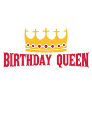 Birthday Queen Party Logo 