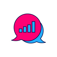 Filled outline Pie chart infographic icon isolated on white background. Diagram chart sign. Vector