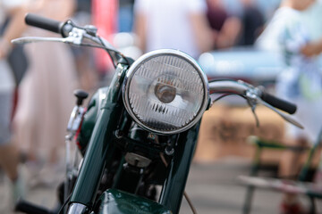 Fototapeta na wymiar vintage classic Motorcycle headlight 