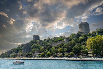 Fototapeta premium Ottoman period historical Anatolian Rumeli castle ( Rumeli Hisarı ). Castle is located in the Bosphorus. istanbul TURKEY