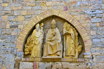 statue at the cathedral of Volterra tuscany italy