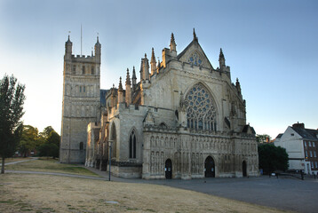 Fototapeta na wymiar Exeter Cathedral during sunrise