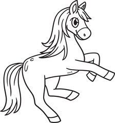 Horse Animal Isolated Coloring Page for Kids