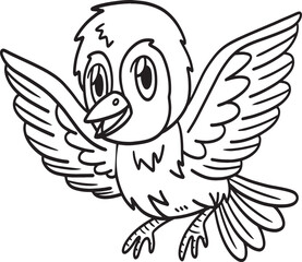 Bird Animal Isolated Coloring Page for Kids