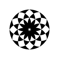 Obraz premium Minimal abstract symbol Circle vortex logo Geometric shape Vector illustration
