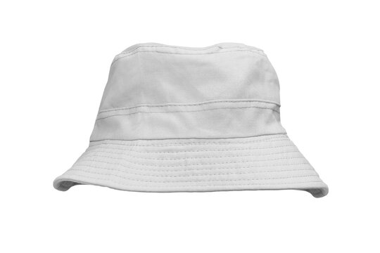 White Bucket Hat Isolated On White