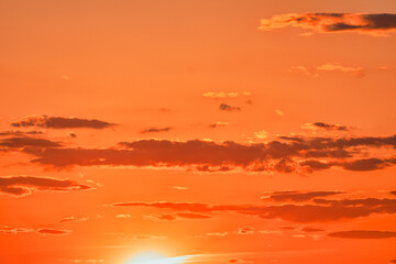 Sunrise or sunset. a beautiful summer day.