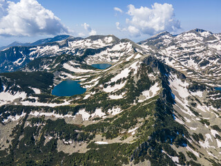 Aerial view of Pirin Mountain near Kremenski lakes, Bulgaria