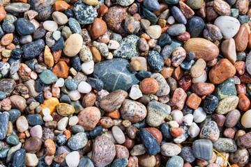 Colorful beach rocks and pebbles