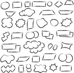 Obraz premium hand drawing doodle clouds and shapes isolated sketch
