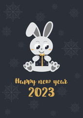 New Year's card with a rabbit