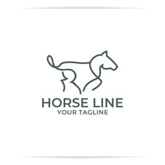 logo design horse line vector