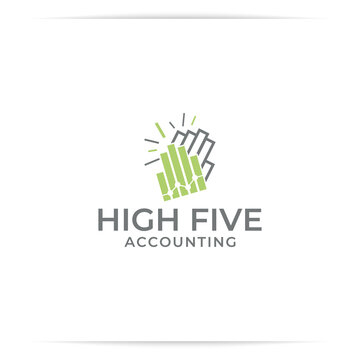 logo design highfive accounting vector