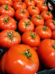 Lot of tasty tomatoes in Farmers Market
