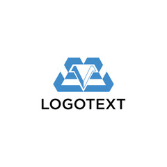 Logo text-V icon vector image