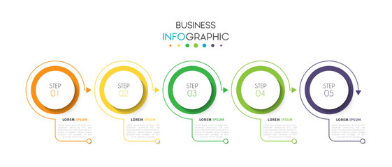 Business info graphic with step. Template vector design