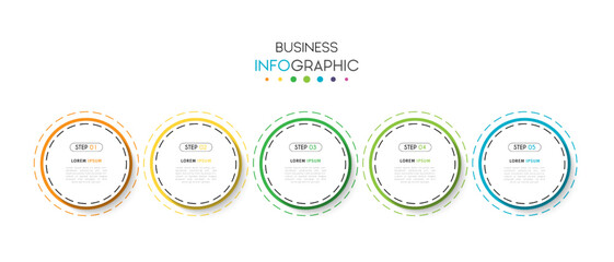 Business info graphic with step. Template vector design