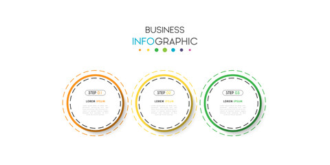 Business info graphic with step. Template vector design