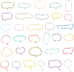 hand drawing doodle clouds and shapes isolated with pastel colors