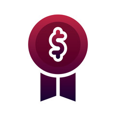 dollar medal logo gradient design template icon element