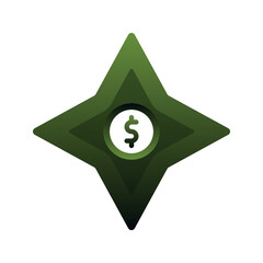 dollar shuriken logo gradient design template icon element