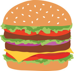 hamburger isolated on png background