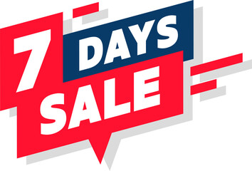 7 days sale promotion label.